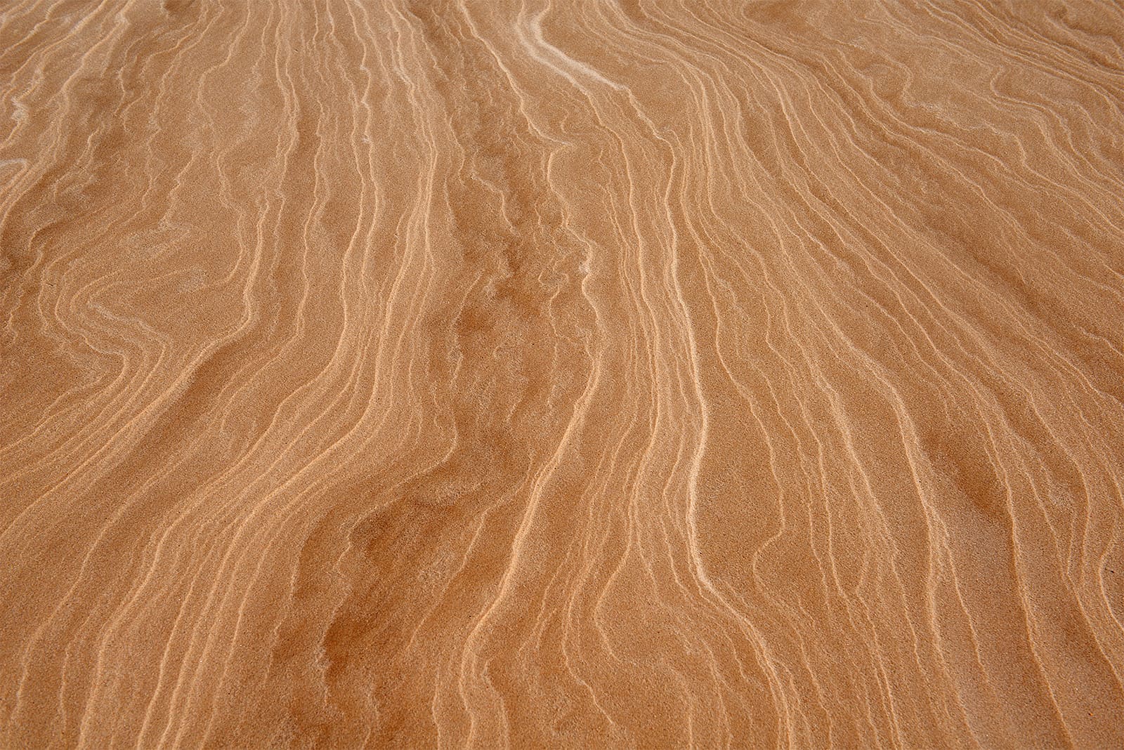 Lignes dessinées dans le sable beige par le vent